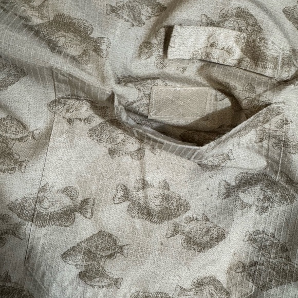 Weatherproof Garment sz L Men's Desert Grass Fish button fishing vented Shirt - Picture 9 of 10